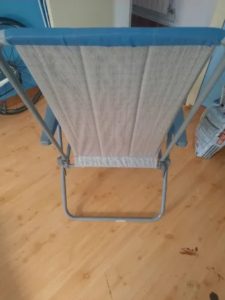 Sillas de Playa Plegable Azul y Gris