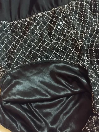 Mono corto pedrería negro y plata