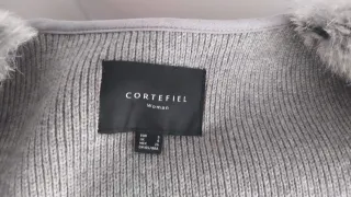 Chaleco Piel Conejo Gris y Negro