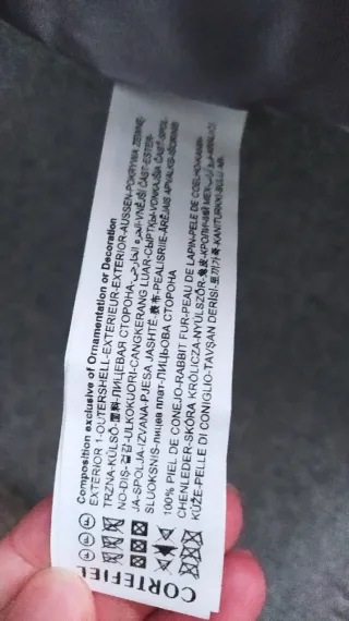 Chaleco Piel Conejo Gris y Negro