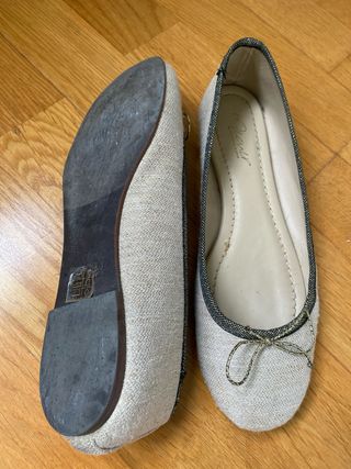 Bailarinas Micuir Beige y Dorado