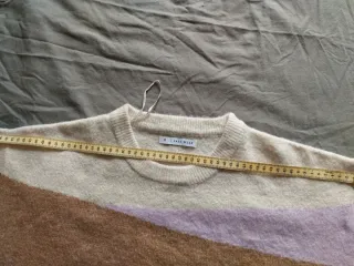 Jersey geométrico beige,lila y marrón