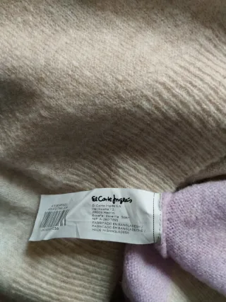 Jersey geométrico beige,lila y marrón