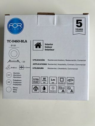 Foco LED empotrable circular 6W luz fría (NUEVOS)