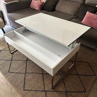 Mesa de centro elevable blanca moderna