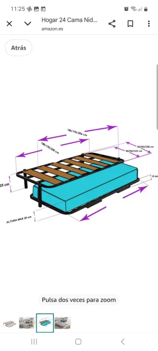 Somier inferior + somier superior+ dos Colchones