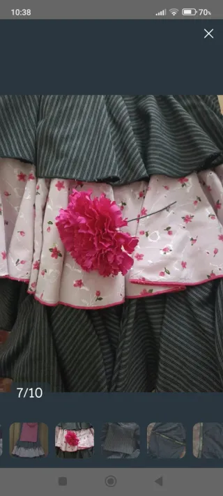 Falda flamenca rociera con volantes