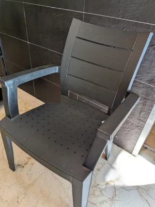 6 Sillas de Jardín Negras