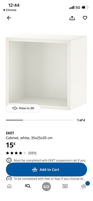 Caja de almacenamiento IKEA EKET blanca