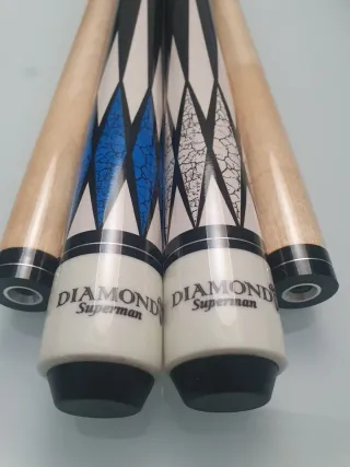 2 Tacos de Billar DIAMOND SUPERMAN GREEN Y WHITE