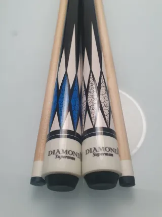 2 Tacos de Billar DIAMOND SUPERMAN GREEN Y WHITE