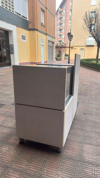 Mostrador modular comercio Melamina blanca decape