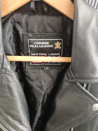 Chaqueta Piel Cruzada Mujer Negra