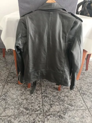 Chaqueta Piel Cruzada Mujer Negra