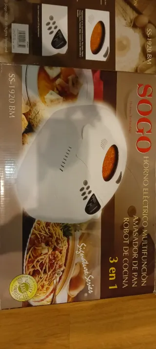 Panificadora SOGO, horno asador, robot de cocina.