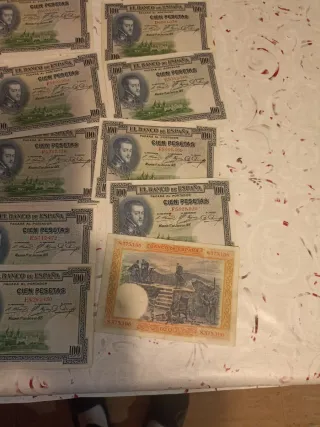 Lote 10 Billetes 100 Pesetas España 1925.