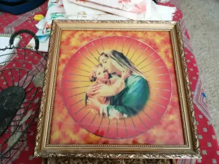 Cuadro Virgen Niña Cristal