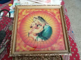 Cuadro Virgen Niña Cristal