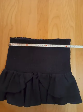 Zara Top elástico volantes negro