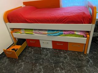 Cama nido juvenil con cajones