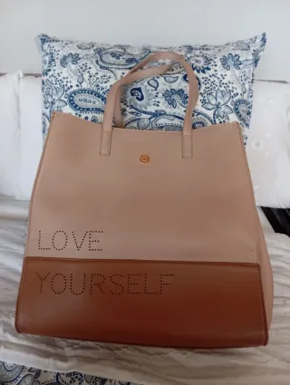 Bolso Desigual Bicolor Beige y Marrón