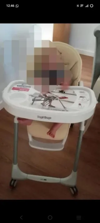 Trona Beige Piel Cómoda VariasPosiciones pegperego