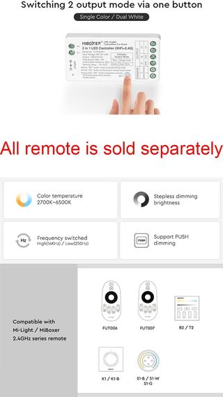 Controller LED MiBoxer 2in1 WiFi+2.4G FUT035W+