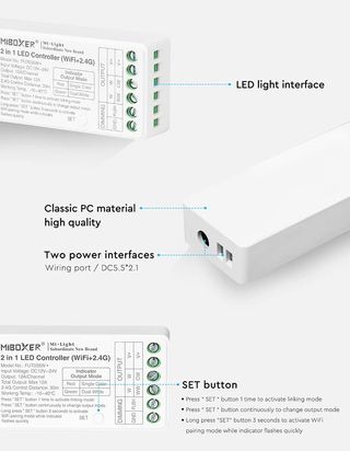 Controller LED MiBoxer 2in1 WiFi+2.4G FUT035W+