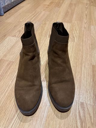 Botines Ante Marrones Talla 38 Stradivarius