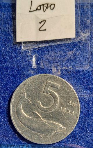 Lotto 3 Monete da 5 Lire 1954 Firma Distante NC