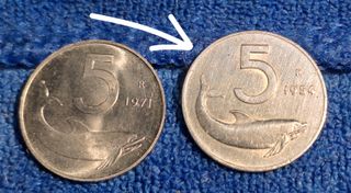 Lotto 3 Monete da 5 Lire 1954 Firma Distante NC