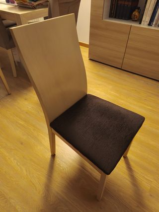 Sillas de comedor madera y tela