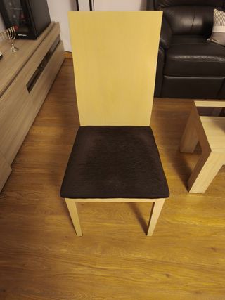 Sillas de comedor madera y tela