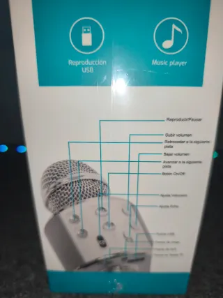 Micrófono Karaoke M2 TEC M2-858 Dorado/Plateado