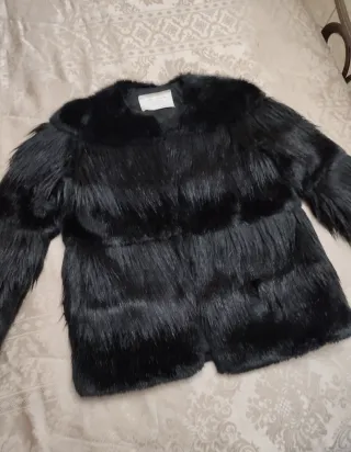 Pelliccia nera Zara donna taglia XS