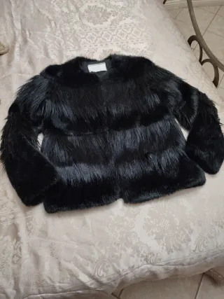 Pelliccia nera Zara donna taglia XS
