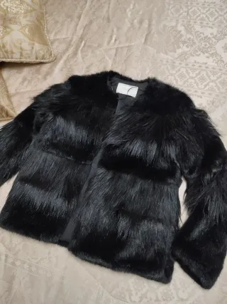 Pelliccia nera Zara donna taglia XS