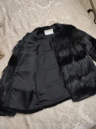 Pelliccia nera Zara donna taglia XS