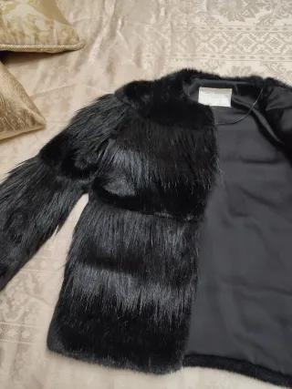 Pelliccia nera Zara donna taglia XS