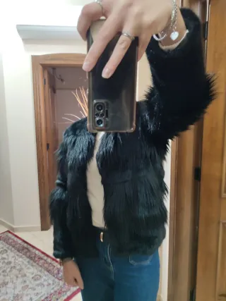 Pelliccia nera Zara donna taglia XS