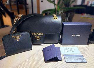 Bolso + monedero Prada Saffiano Negro.