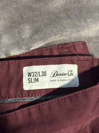 Pantalón Rojo Denim Co Slim W32/L30