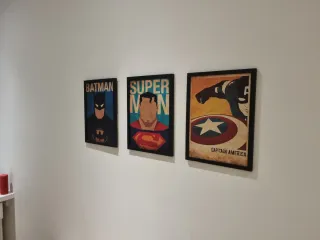 Cuadros de Superhéroes Batman, Superman, C América