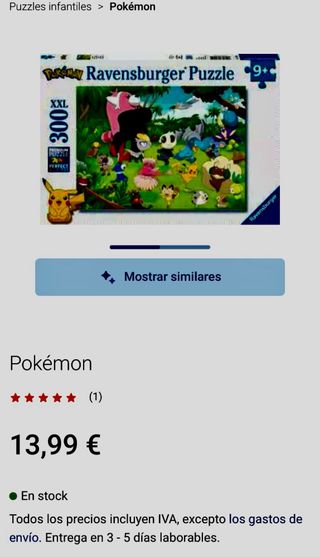 Puzzle Ravensburger Pokémon 300 piezas