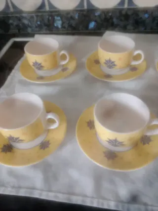 Juego de 6 tazas de café de porcelana