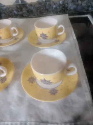 Juego de 6 tazas de café de porcelana