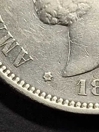 Moneda 5 Pesetas Plata 1871 Amadeo I Rey