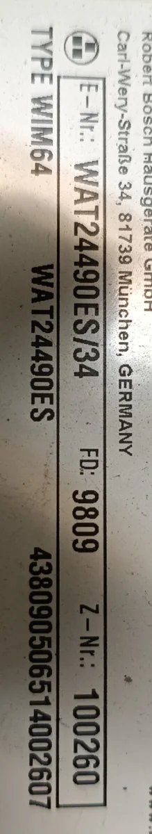 Despiece Lavadora Bosch Serie 6 WAT24490ES