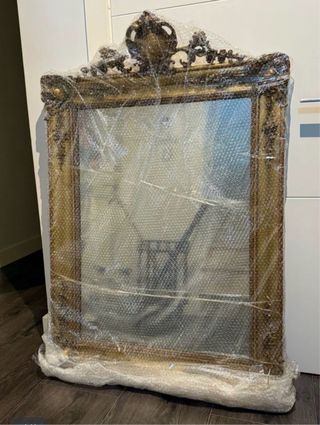 Espejo Antiguo Dorado Marco Madera