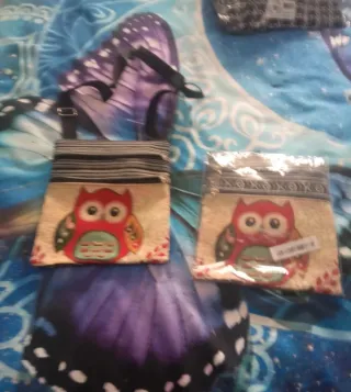 Bolso bandolera doble cremallera buho